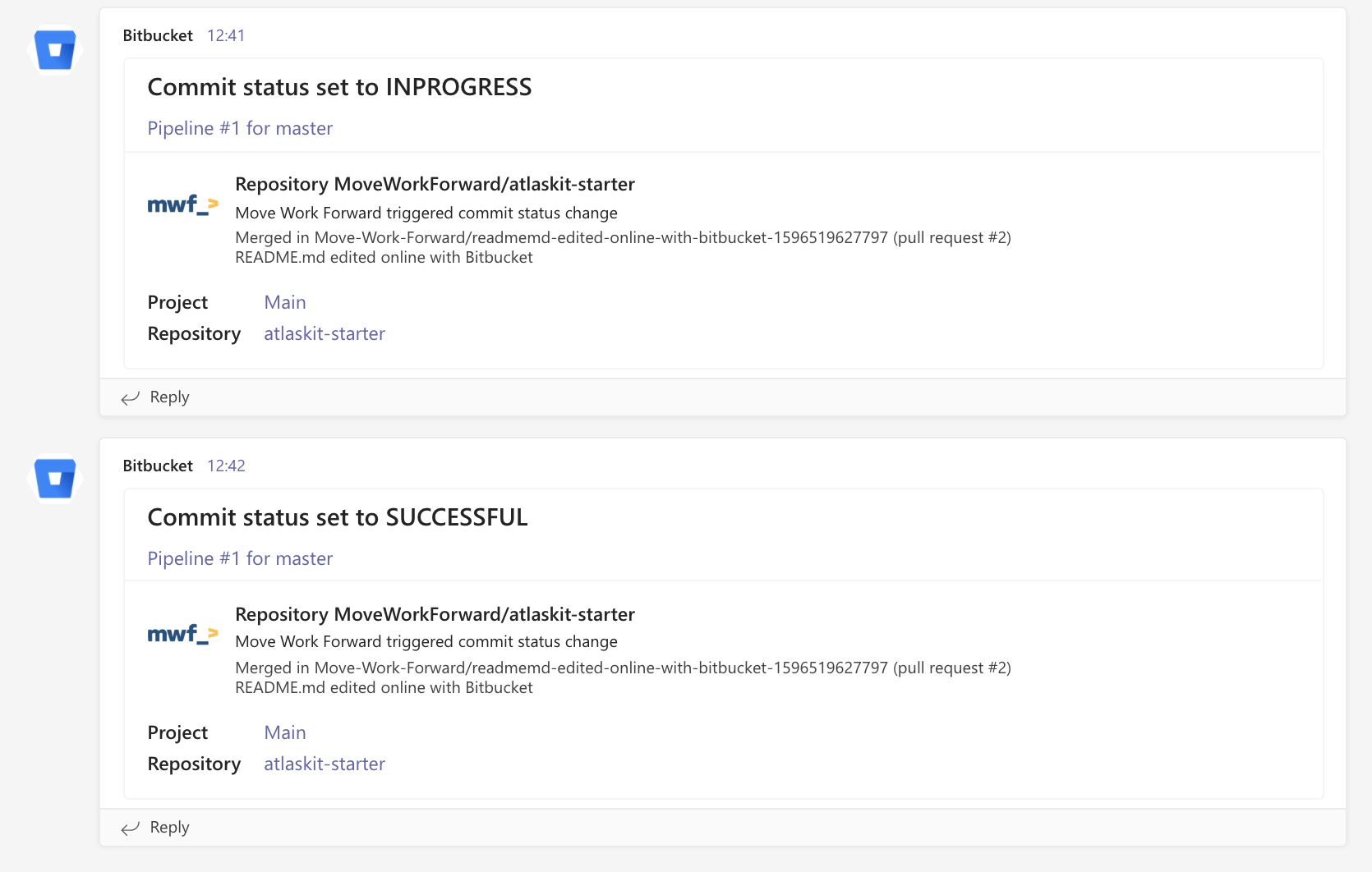 How to get Microsoft Teams notifications from Atlassian Bitbucket Cloud